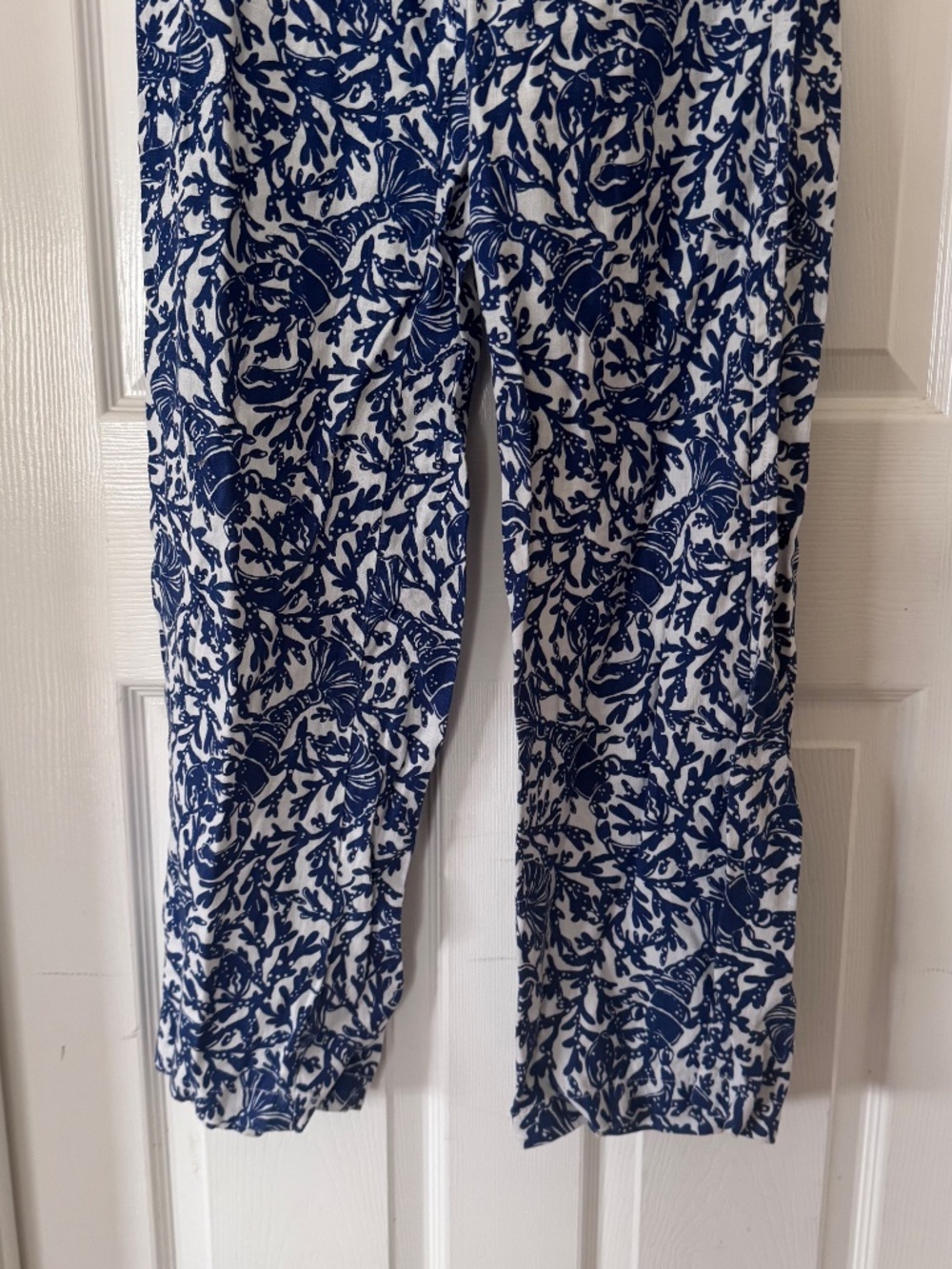 Lilly Pulitzer Beach Linen Palazzo Pants in Blue and White Pattern Size Small - Picture 4 of 9